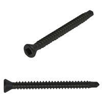 DWTTEKSQ3P #8 X 3" Drywall Self-Drilling Screw, Trim Head, Square Drive, Black Phosphate